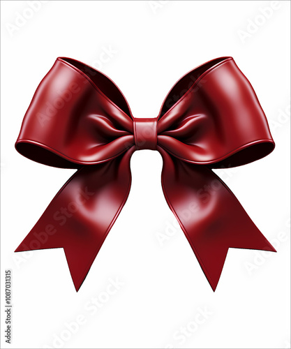 Burgundy ribbon bow
