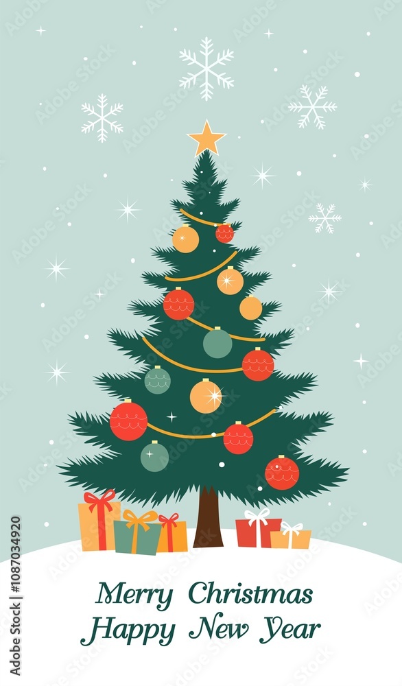 christmas card with christmas tree christmas card with christmas tree