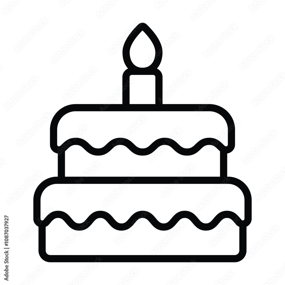 Simple Birthday Cake icon. The icon can be used for websites, print templates, presentation templates, illustrations, etc Simple Birthday Cake icon. The icon can be used for websites, print templates, presentation templates, illustrations, etc