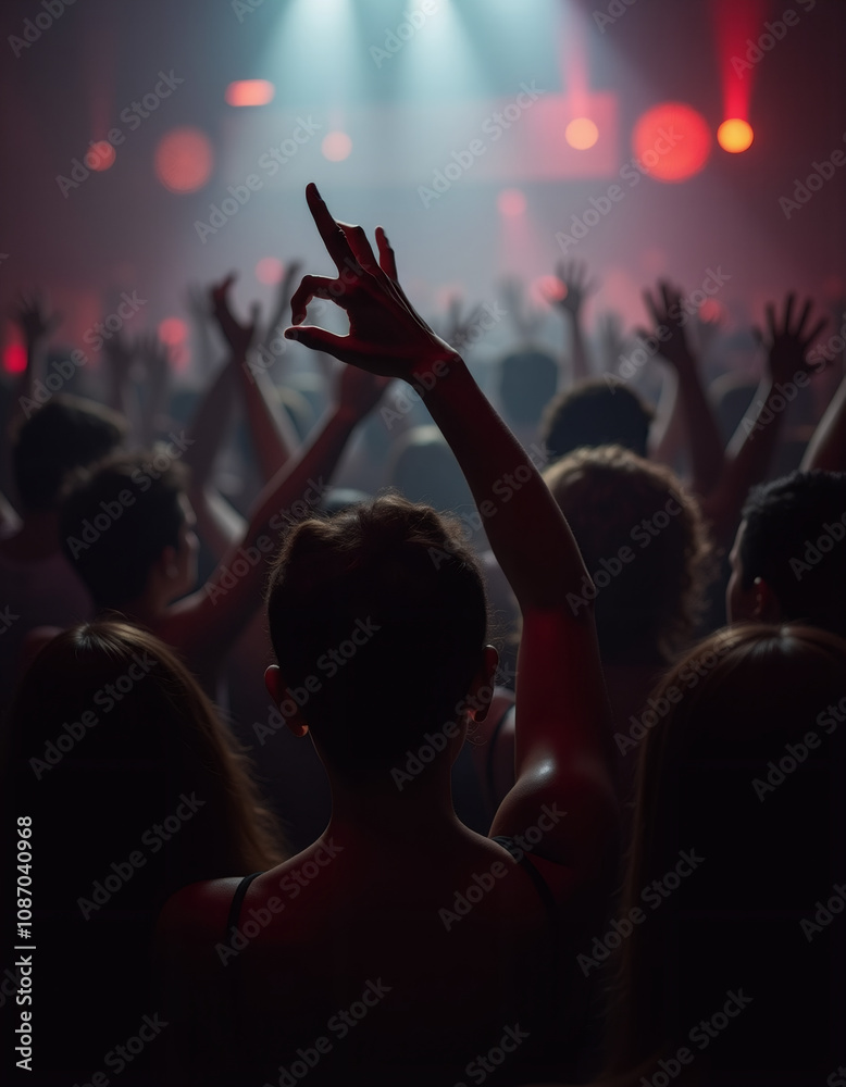 night club, crowd of men and women are dancing, hands up night club, crowd of men and women are dancing, hands up