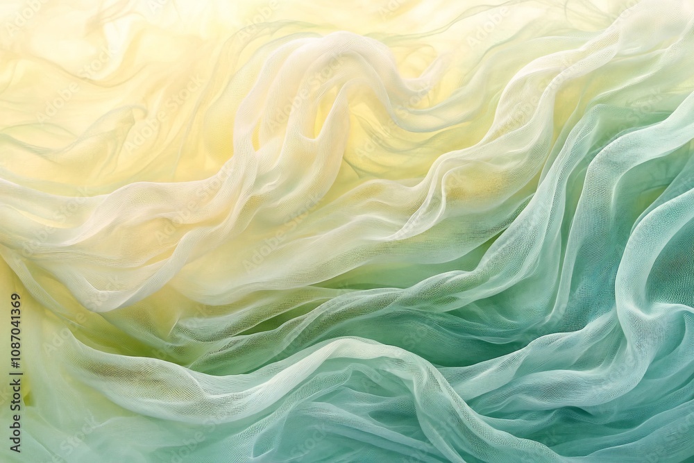 Abstract Fluid Patterns: A Soft Blend of Yellow and Aqua Tones Abstract Fluid Patterns: A Soft Blend of Yellow and Aqua Tones