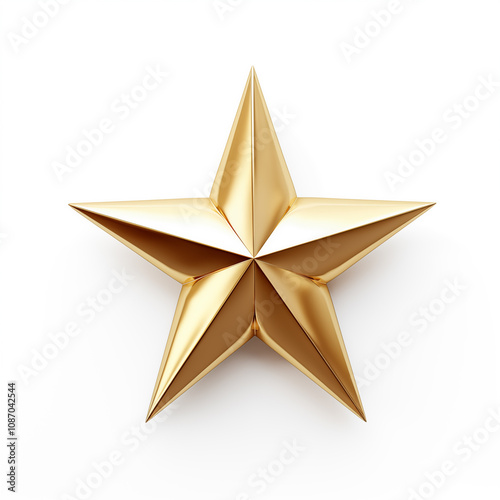 Gold star on white background