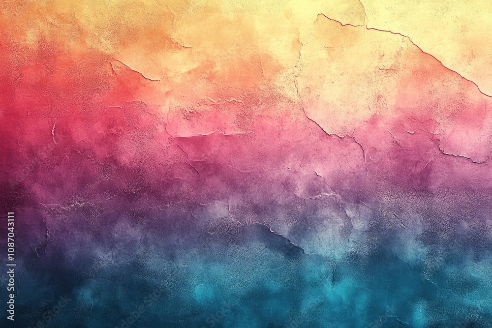 Abstract Textured Wall with Yellow, Pink, Purple, and Blue Gradient Abstract Textured Wall with Yellow, Pink, Purple, and Blue Gradient