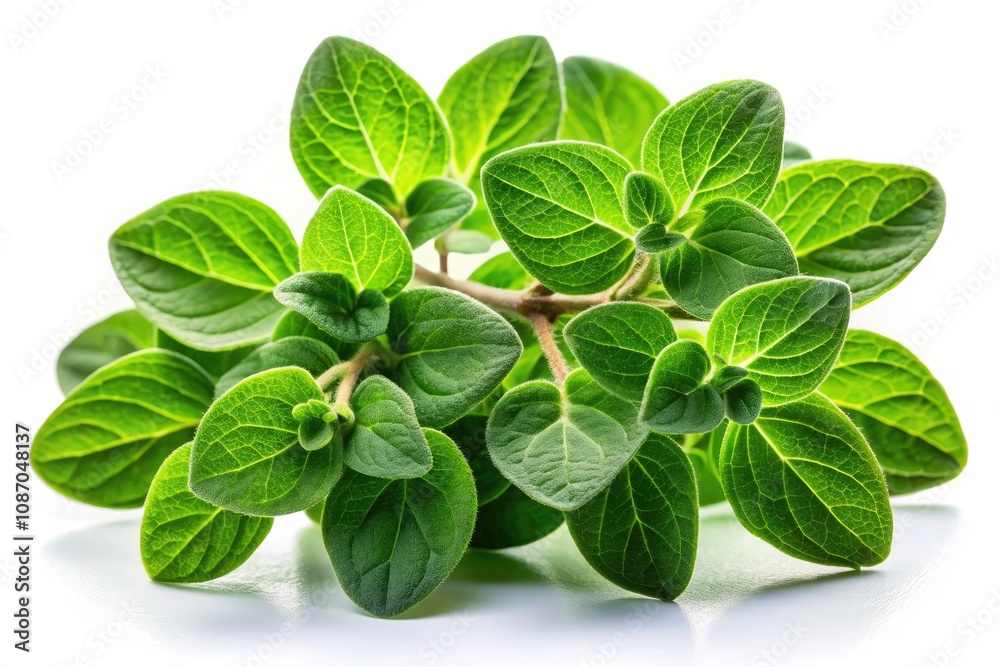 Fresh Oregano Branch with Leaves Isolated on White Background for Culinary and Herbal Use, Perfect for Cooking, Aromatherapy, and Natural Remedies Fresh Oregano Branch with Leaves Isolated on White Background for Culinary and Herbal Use, Perfect for Cooking, Aromatherapy, and Natural Remedies