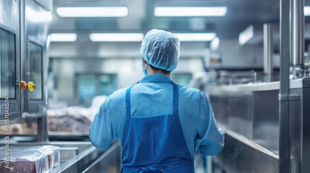 Worker in a Food Processing Plant Worker in a Food Processing Plant