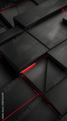 black and red box on black background