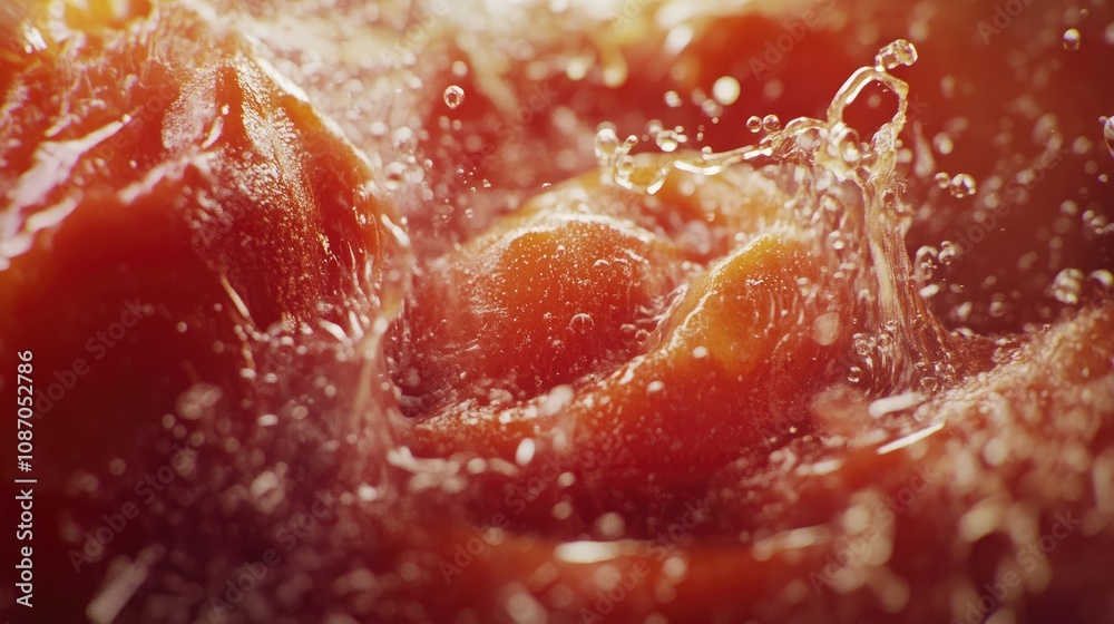 Close-up of splashing tomato sauce. Close-up of splashing tomato sauce.