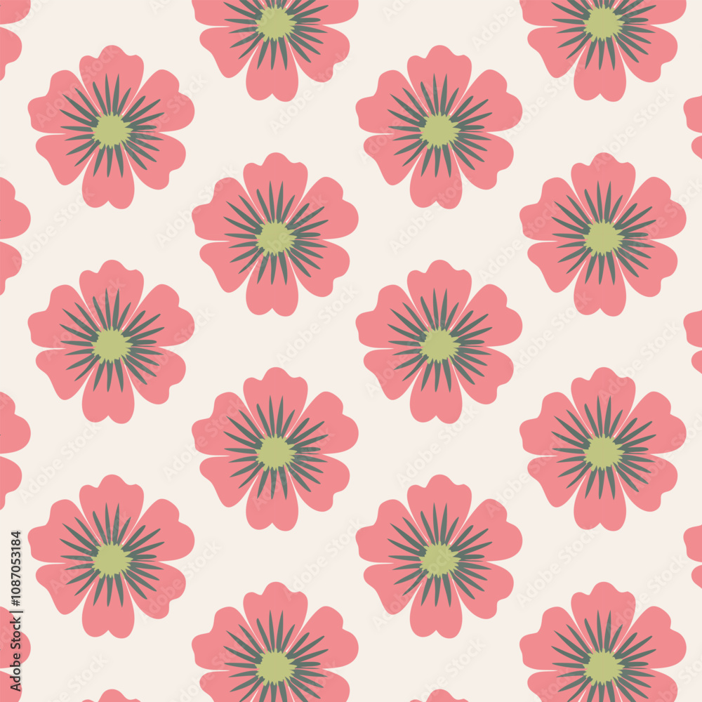 Pattern of seamless flowers ,vector illustration hand-drawn floral doodle background, Botanical art, funny basic nature shapes wallpaper. Pattern of seamless flowers ,vector illustration hand-drawn floral doodle background, Botanical art, funny basic nature shapes wallpaper.