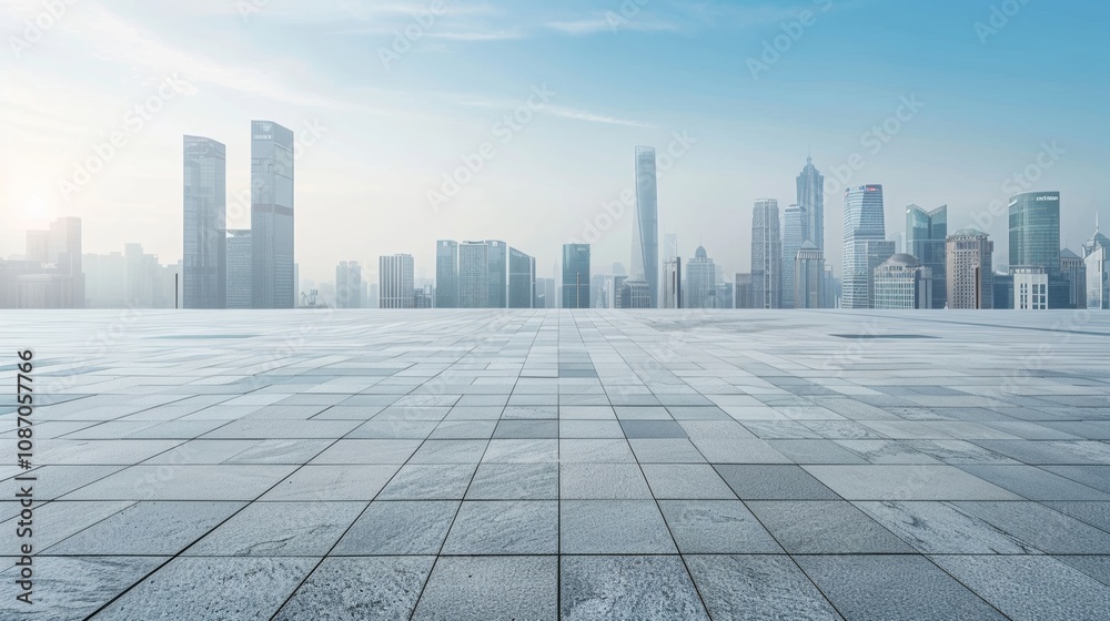 Empty square floor with city skyline background, Urban square with vibrant multicultural festival, diverse city scene Empty square floor with city skyline background, Urban square with vibrant multicultural festival, diverse city scene