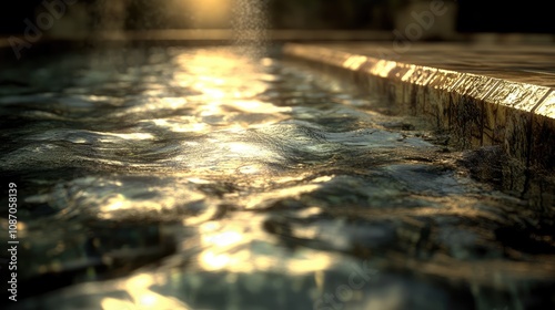 Wallpaper Mural Tranquil Evening Reflections on Water Surface Creating a Serene Atmosphere in a Pool with Warm Golden Light and Gentle Waves Torontodigital.ca