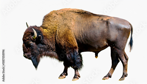 American Bison, Majestic Plains Animal. Concept of wildlife, nature, and conservation.
