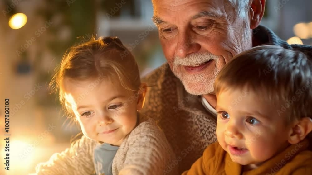 A grandparent sitting at a desk, carefully typing an email to their grandchild, enjoying the connection technology provides.