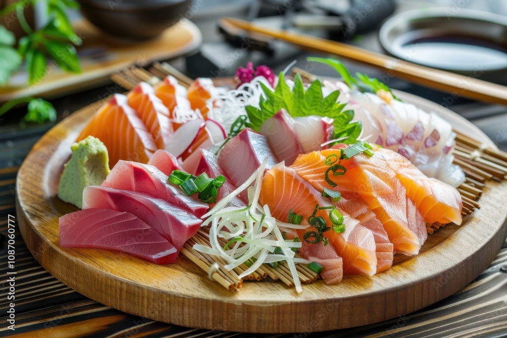 Fresh Sashimi Platter Offers Tuna, Salmon, and White Fish Exquisitely Prepared