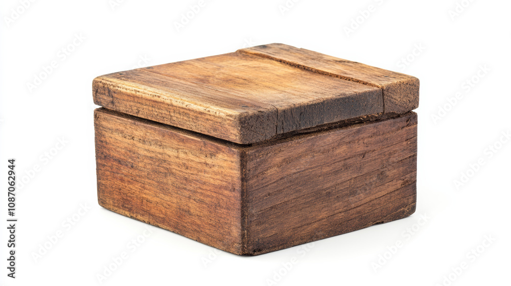 Rustic wooden box, simple and sturdy, evokes sense of nostalgia Rustic wooden box, simple and sturdy, evokes sense of nostalgia