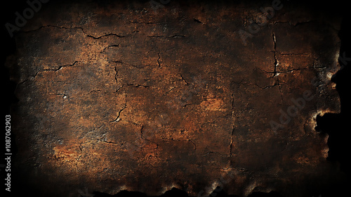 Ancient Cave Painting Texture - Rusted Metal and Worn Leather Lush Linoleum Texture Ideal for Design

