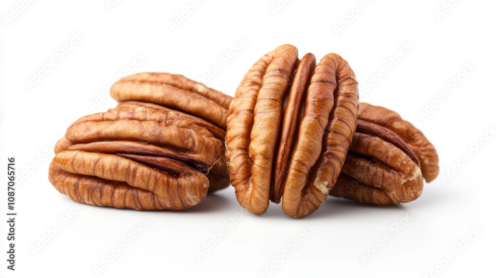 Pecan nuts isolated on white background with clipping path Pecan nuts isolated on white background with clipping path