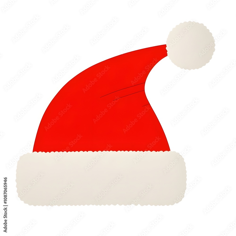 Red and White Christmas Hat, Christmas, White Background, New Year, Ai Generative Red and White Christmas Hat, Christmas, White Background, New Year, Ai Generative