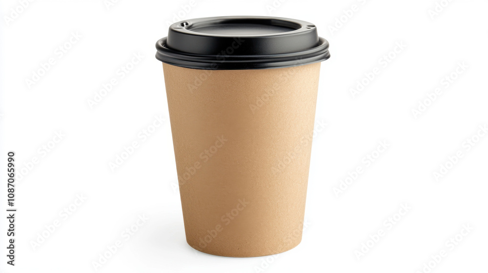 Blank take away kraft coffee cup isolated on white background, Blank take away kraft coffee cup isolated on white background,