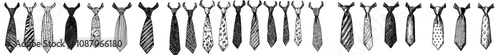 Stylish businessman silhouettes set, large pack with modern silhouette designs on an isolated white background