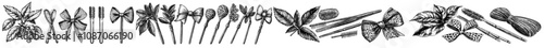 Hairpins, clips, combs, ribbon bows, tie knots, ribbon bands, hair grips, pins and bowknots. Flat modern illustrations isolated on white.