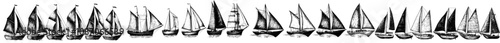 The sailboat ship silhouettes set is a large pack of modern silhouette designs in an isolated white background.