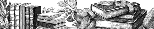 Literature, education and reading festival web banner design, website template for online promotion. Online bookstore and library website. Flat graphic modern illustration.