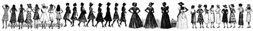 A fashion silhouettes set with modern silhouette designs on an isolated background