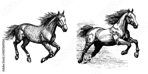 Icon line of horse racing in trendy style with modern design