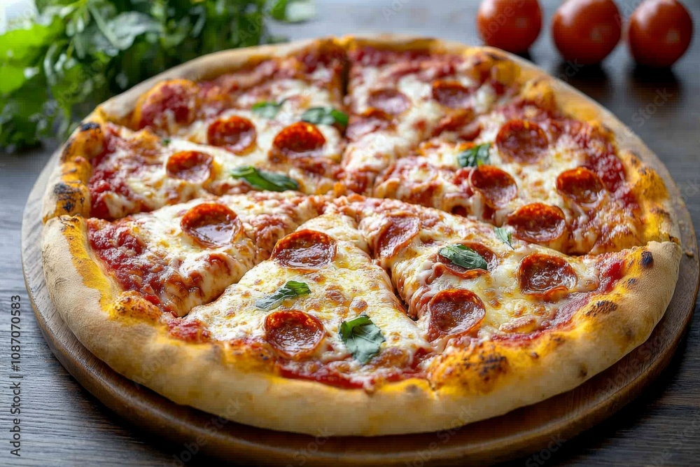 Delicious Pizza on Table Close Up