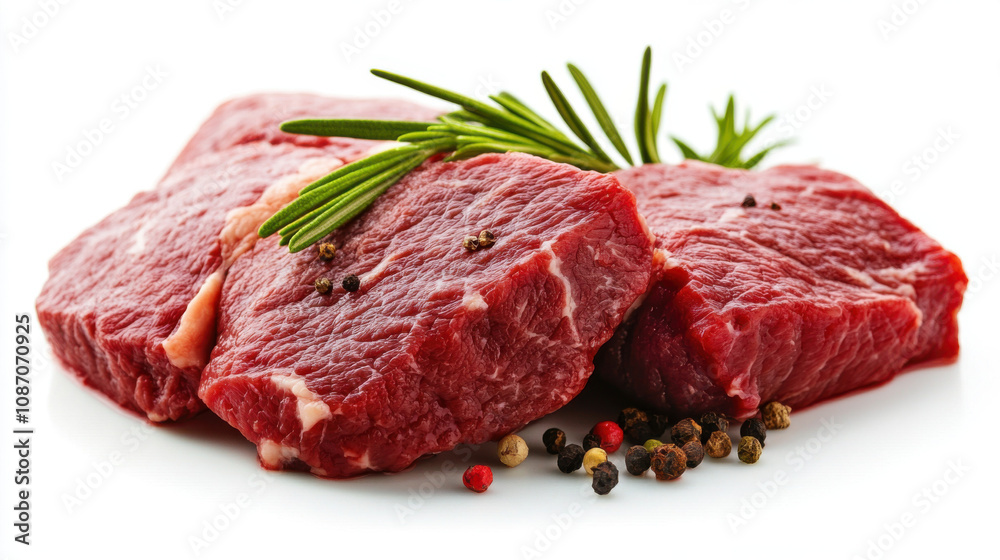 Raw beef meat isolated on white background Raw beef meat isolated on white background