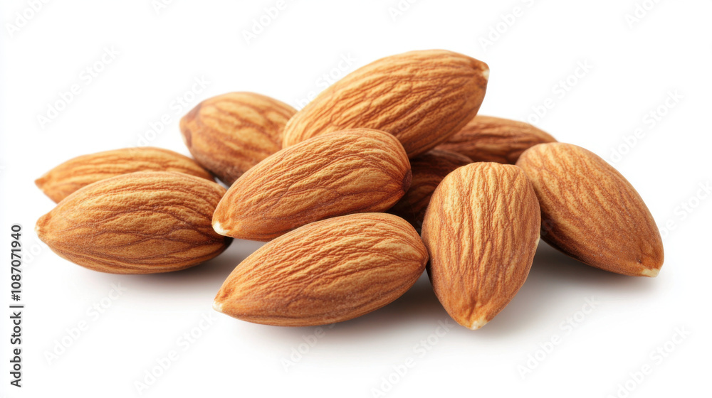 almond nuts isolated on white background with clipping path, almond nuts isolated on white background with clipping path,