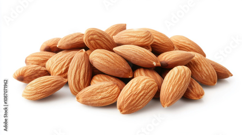 almond nuts isolated on white background with clipping path,