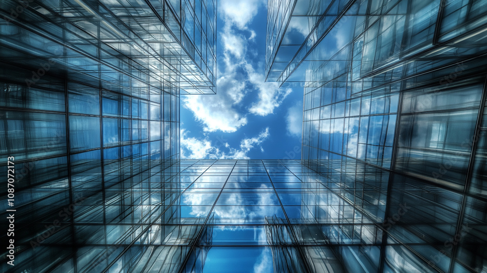 Abstract background of a light office space with blurred lines, neutral tones, smooth texture, and modern design Glass facade of a modern building with blue sky and white clouds reflecting
Abstract background of a light office space with blurred lines, neutral tones, smooth texture, and modern design Glass facade of a modern building with blue sky and white clouds reflecting