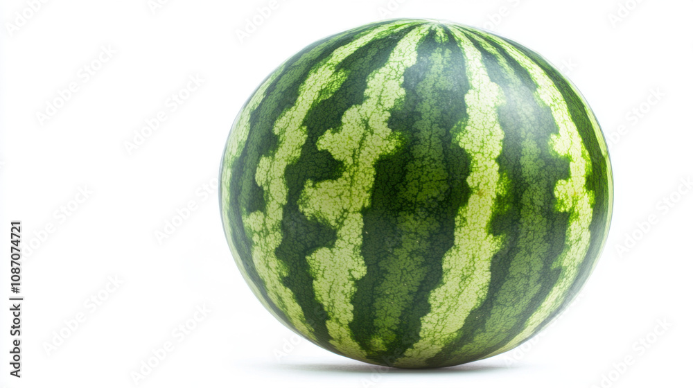 Watermelon isolated on white background, full depth of field