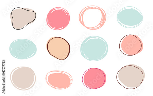 Abstract Background Circles, Ovals Shapes Set