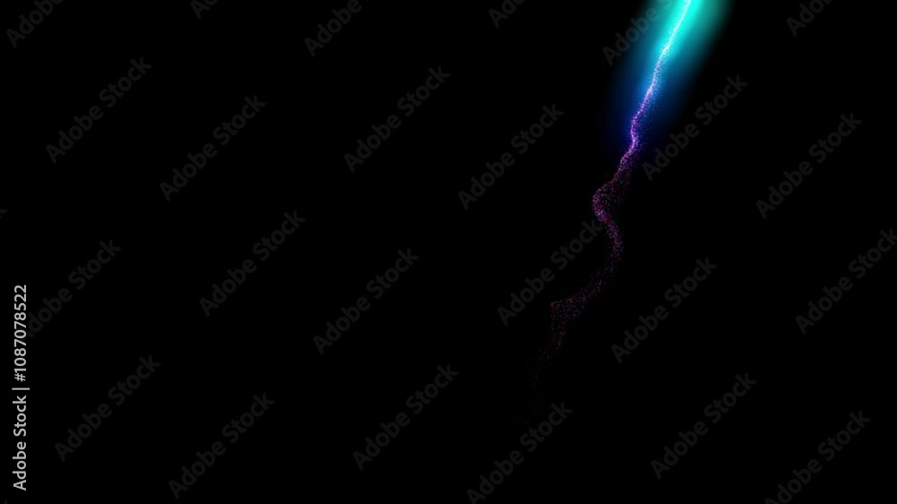 Video animation of flowing blue light lines with twinkling particles Video animation of flowing blue light lines with twinkling particles