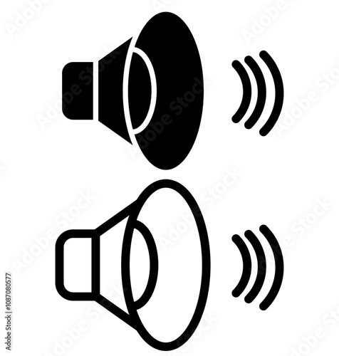 Sound icon, Sound icon vector, in trendy flat style isolated on white background. Sound icon image, Sound icon illustration
