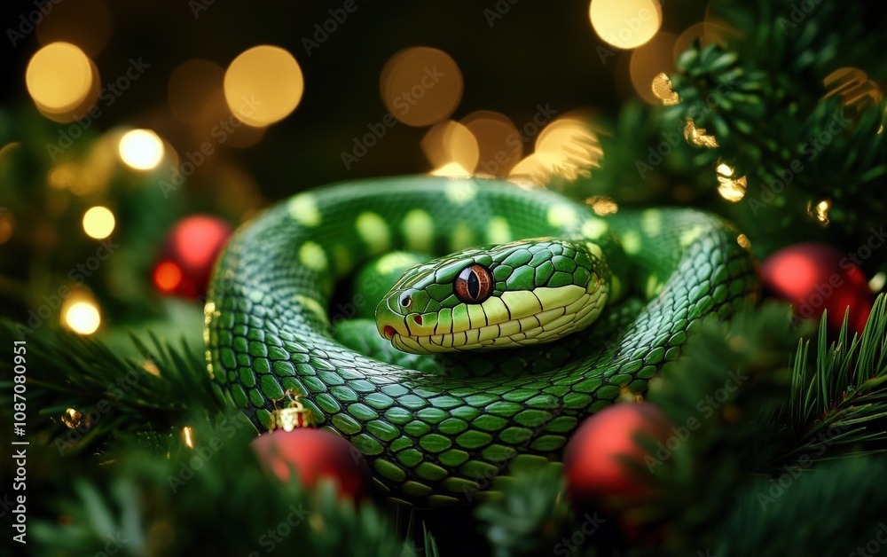 green snake cozy christmas background green snake cozy christmas background
