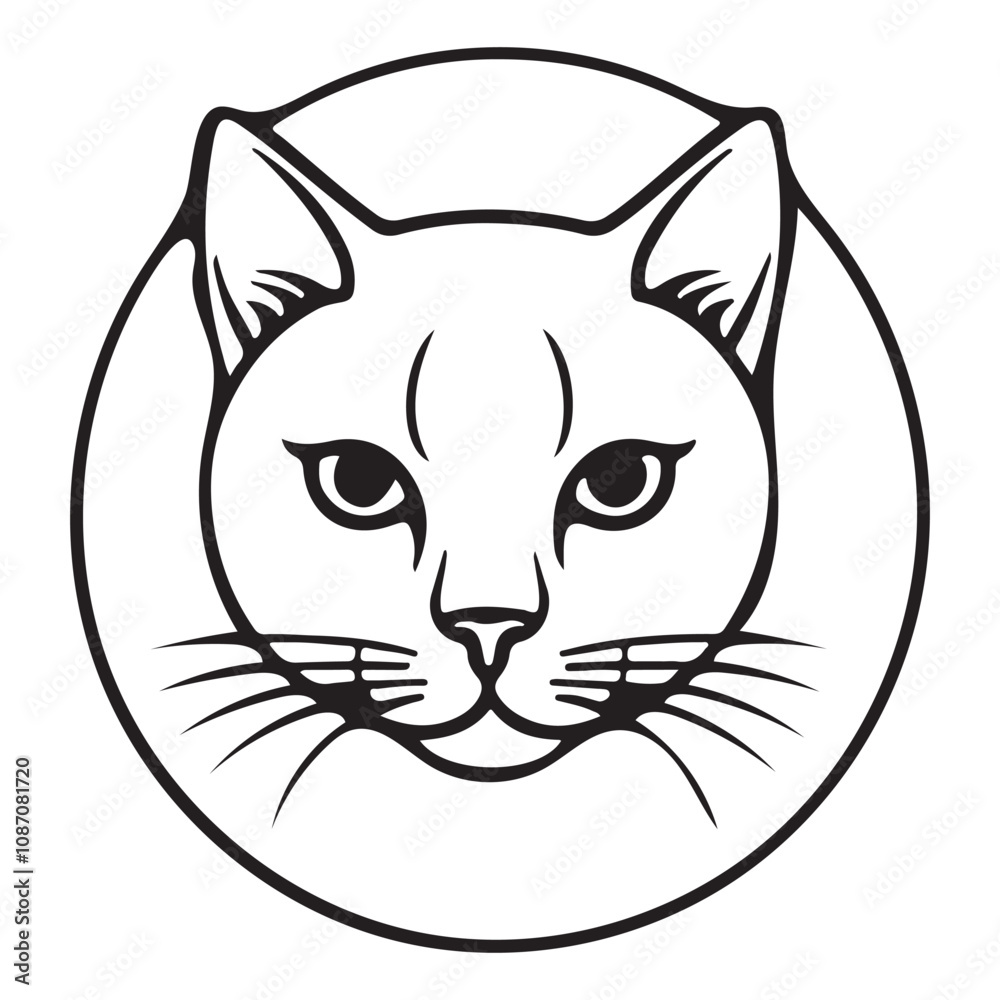 muzzle cat editable stroke line icon isolated with white background. muzzle cat editable stroke line icon isolated with white background.