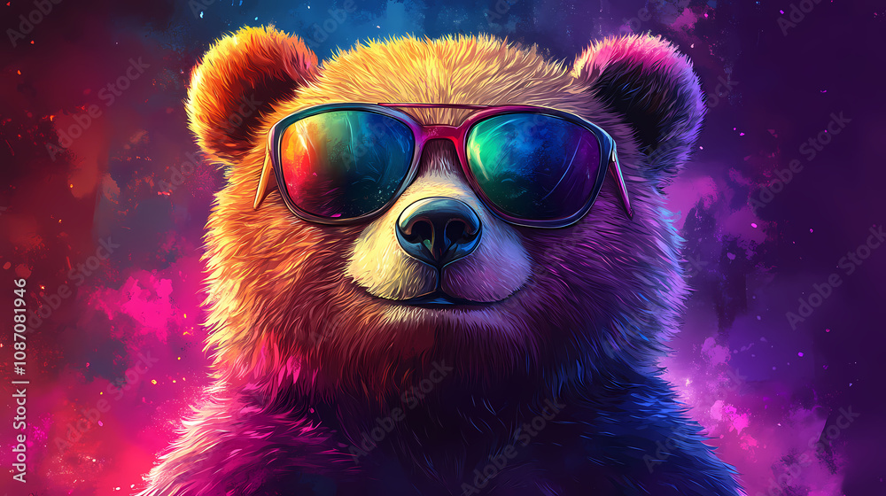 smiling bear, 2d vector art style,cartoon stylized, vibrant colors, smiling bear, 2d vector art style,cartoon stylized, vibrant colors,