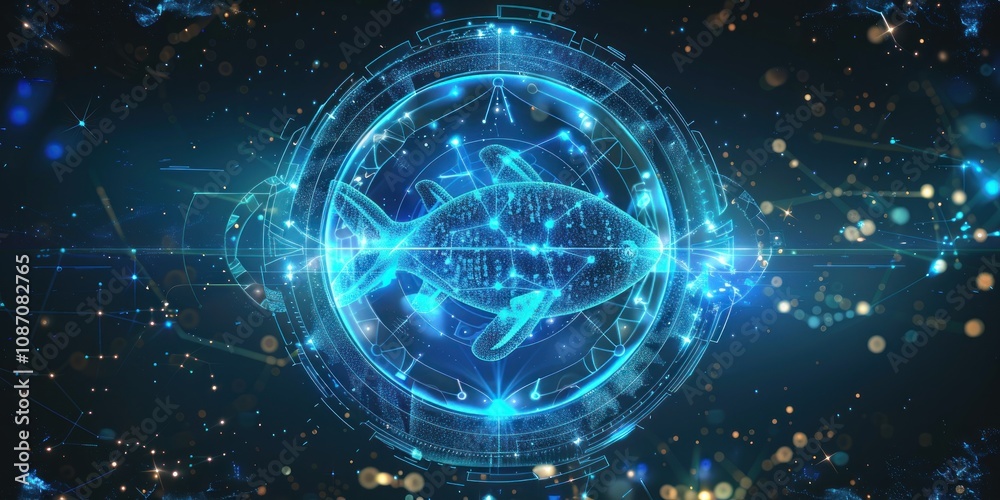 Obraz premium Digital Constellation of Pisces