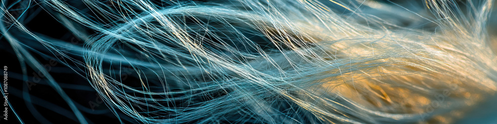 Delicate strands of thread, fibers and hairs weave together in an ethereal, almost invisible texture. Delicate strands of thread, fibers and hairs weave together in an ethereal, almost invisible texture.