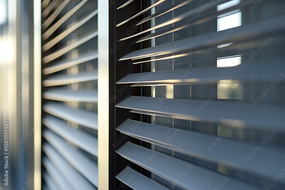 Outside roller blinds for contemporary windows. Outside shutters on the home's windows Outside roller blinds for contemporary windows. Outside shutters on the home's windows