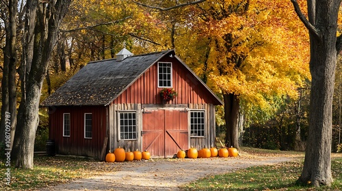 Rustic Barn in Autumn