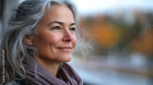 Serene Woman Looking Out