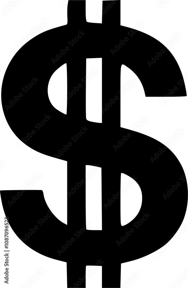 Dollar sign icon. dollar isolated on white background. Dollar sign icon illustration design. Dollar sign vector icon, symbolizing money and financial transactions.
