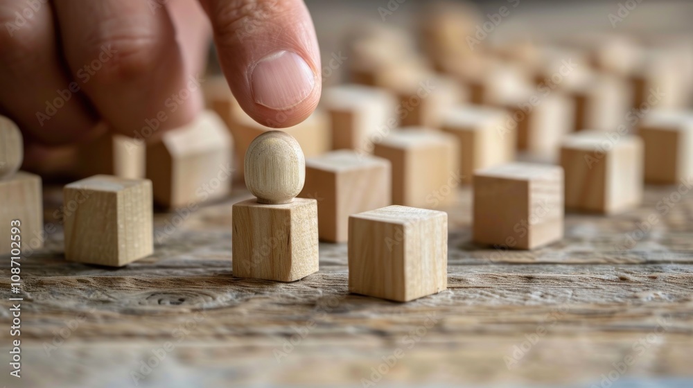 Wooden Blocks Arranged On a Wooden Surface Wooden Blocks Arranged On a Wooden Surface