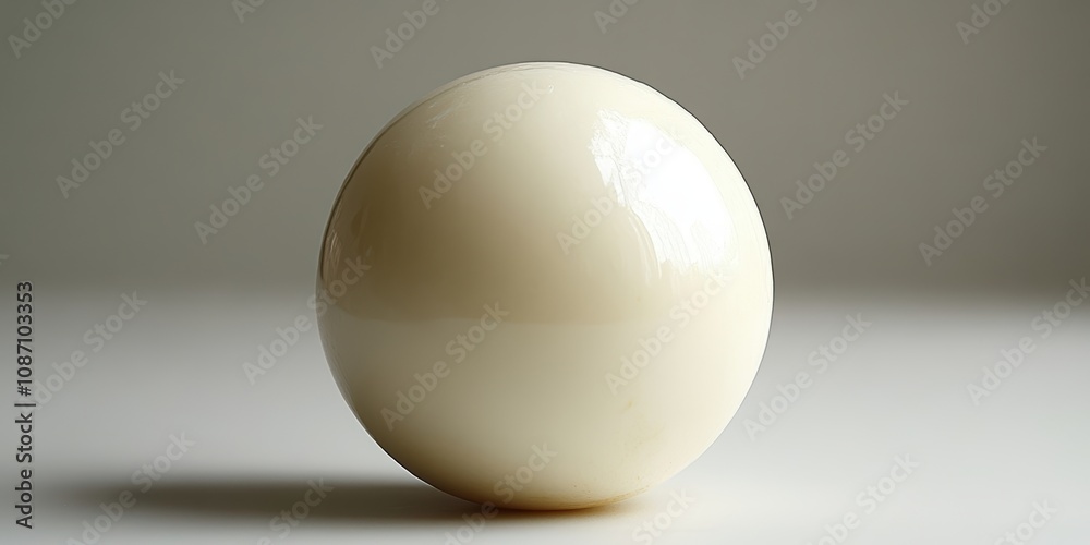 A meticulously captured close-up of a single, smooth, and reflective boiled egg resting against a neutral backdrop, showcasing its pristine and simple elegance A meticulously captured close-up of a single, smooth, and reflective boiled egg resting against a neutral backdrop, showcasing its pristine and simple elegance
