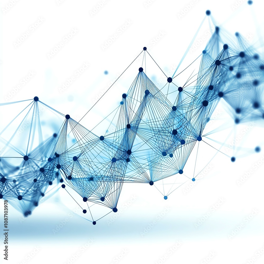 Abstract blue network connections on white isolated background Abstract blue network connections on white isolated background