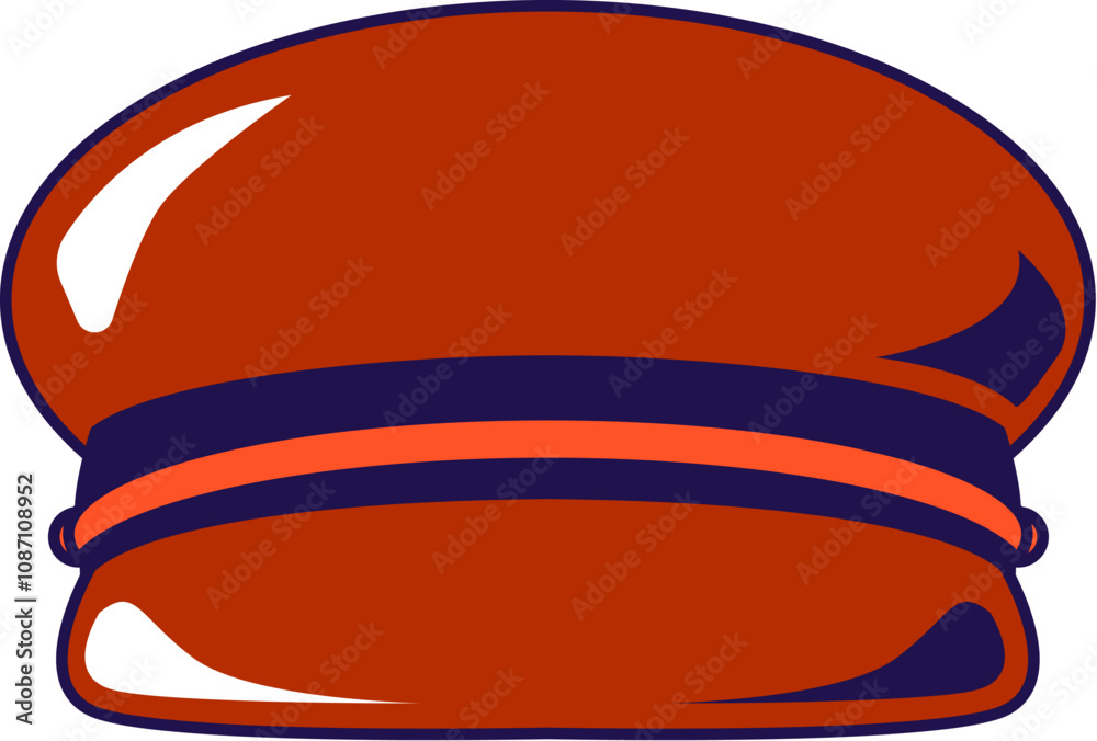 Vector graphic illustration of worker hat in cartoon style. Stylish retro headdress. Headwear for party or carnival. The icon is perfect for web design, decorative elements, print, stickers, or social Vector graphic illustration of worker hat in cartoon style. Stylish retro headdress. Headwear for party or carnival. The icon is perfect for web design, decorative elements, print, stickers, or social